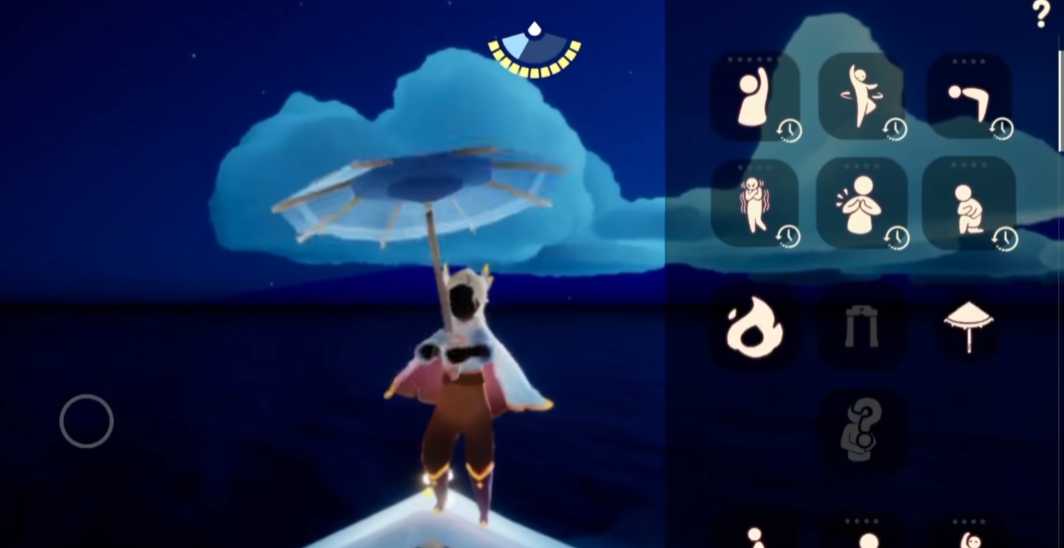 光遇怎么打着伞转圈圈