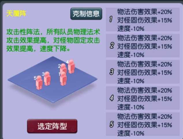 梦幻西游天宫带什么阵法