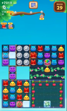 开心消消乐701关隐藏关怎么过